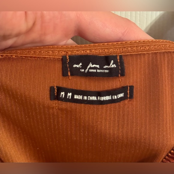 Urban Outfitters Out From Under Rust Orange Ribbed Bodysuit M - Picture 5 of 6